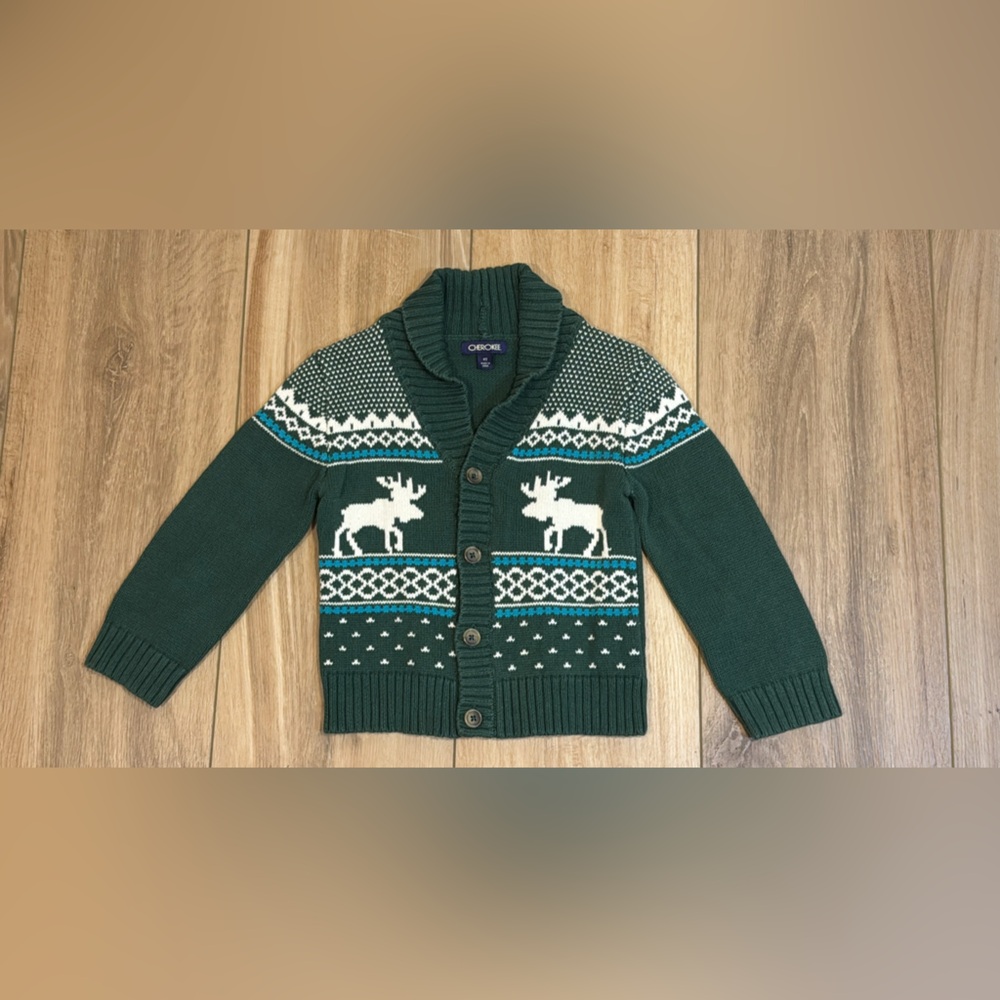 Dark Forest Green Moose Knit Cardigan